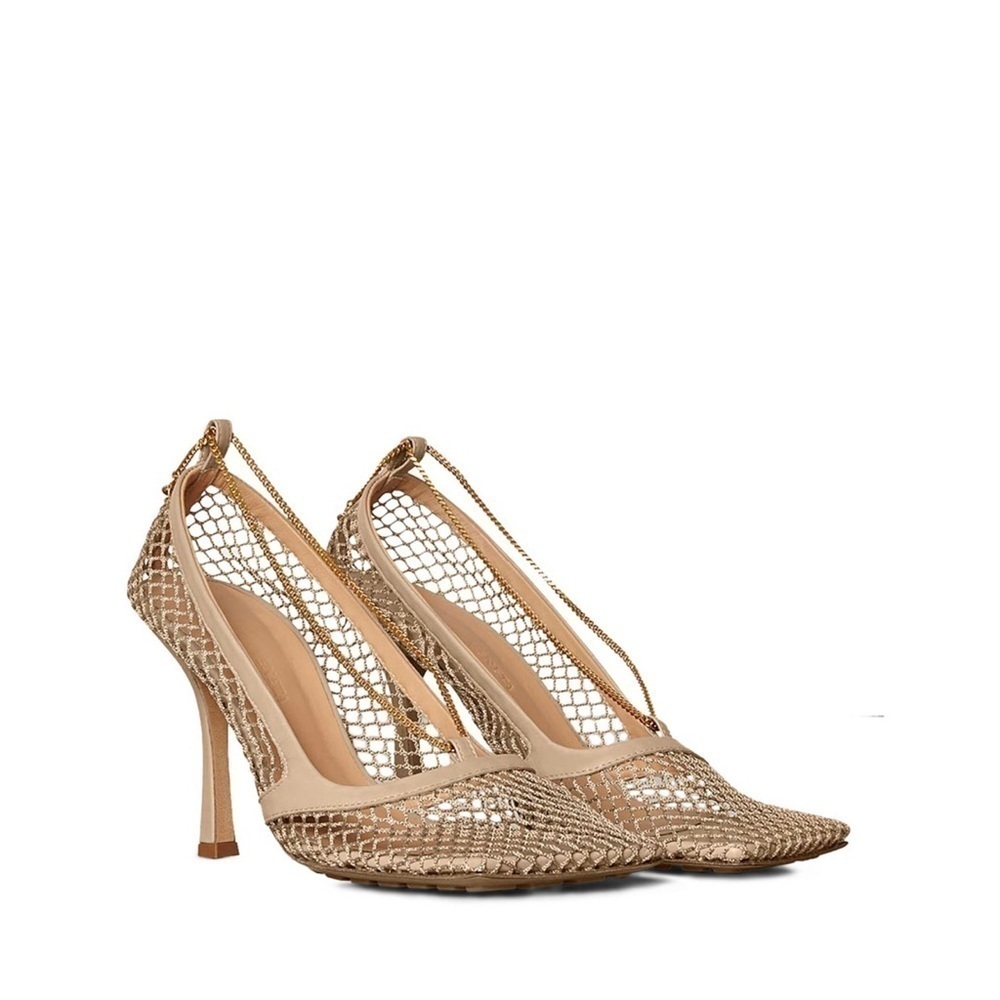 Authentic Bottega Veneta Mesh & Leather Pumps